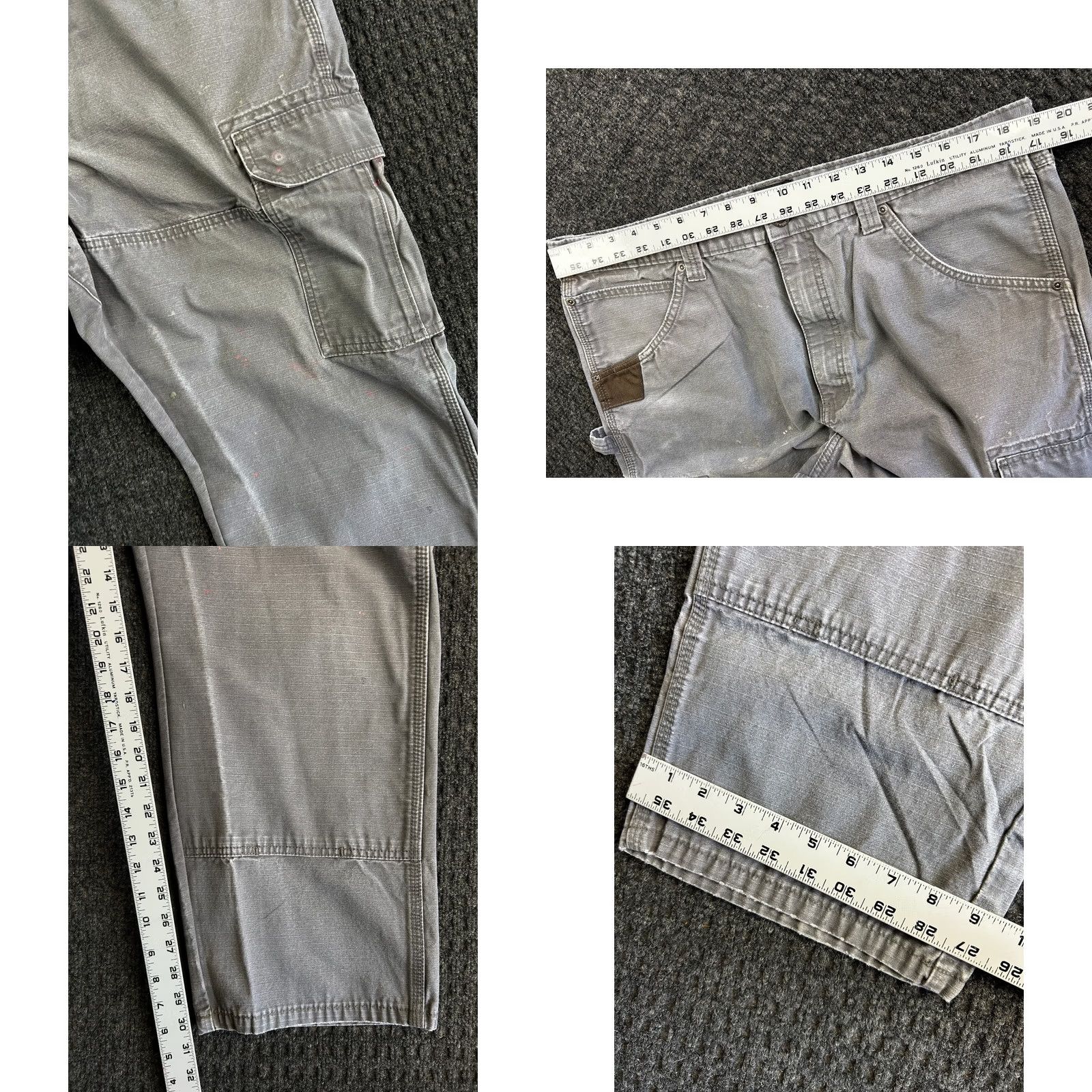 Wrangler Wrangler Workwear Pants Gray 38 x 30 Cargo Carpenter Real Distressed Thick Size US 38 / EU 54 - 8 Thumbnail