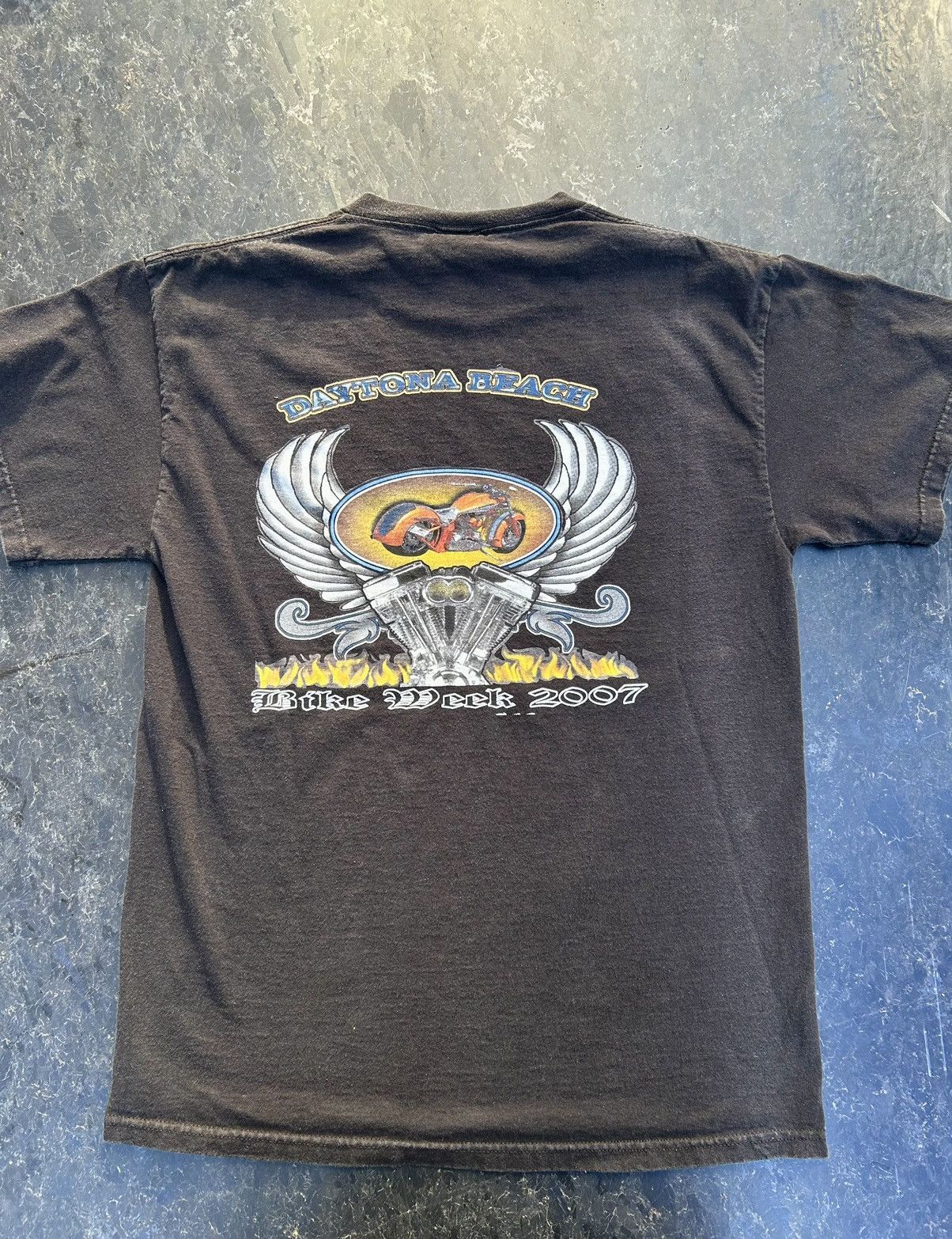 Delta × Vintage Daytona Beach Bike Week 2007 vintage black t-shirt M Size US M / EU 48-50 / 2 - 2 Thumbnail