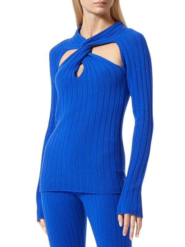 Versace o1y0226 Turtleneck Sweater in Bright Blue Size S / US 4 / IT 40 - 2 Thumbnail