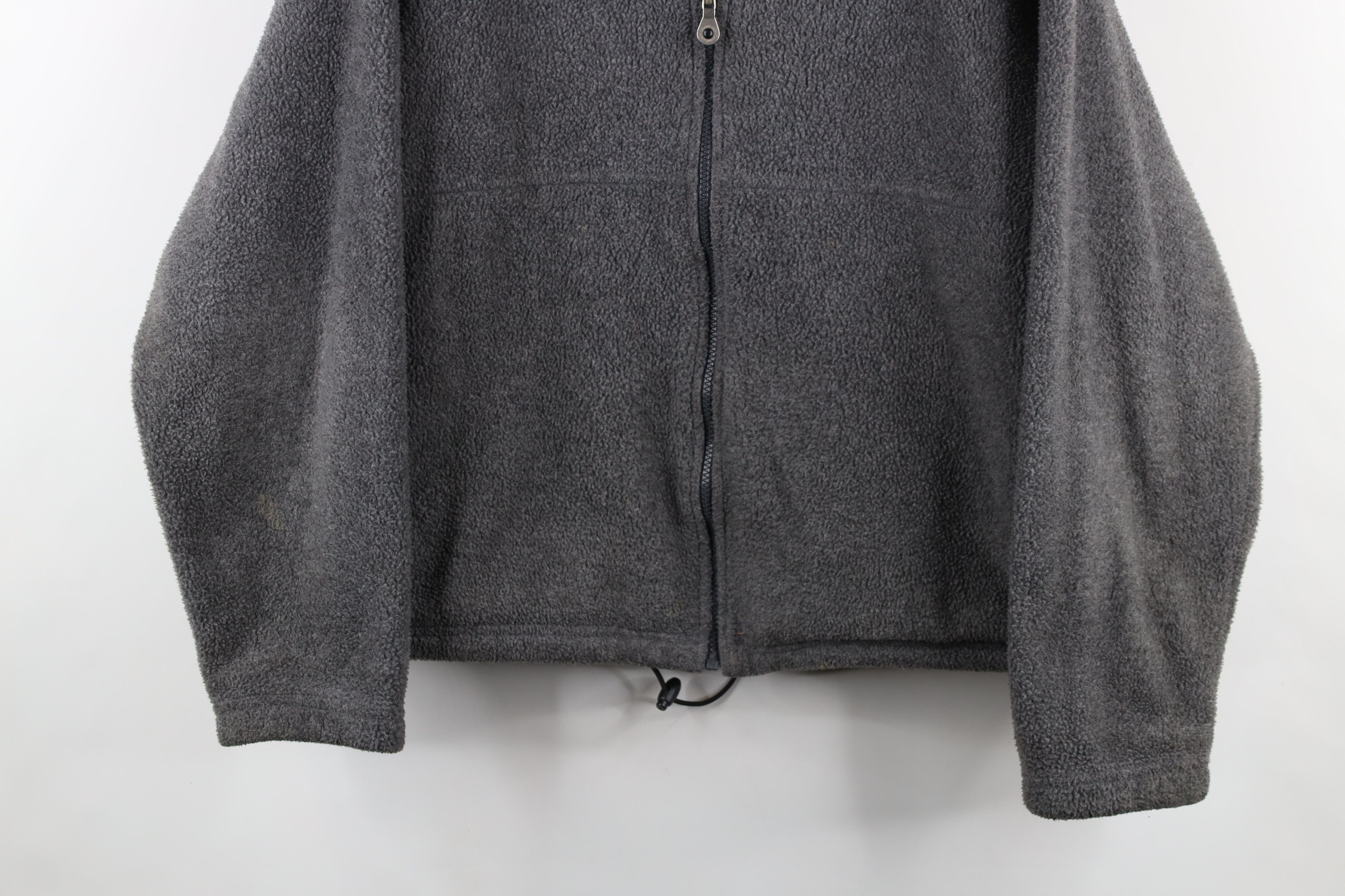 Lands' End × Vintage Vintage 90s Lands End Blank Fleece Full Zip Jacket Gray USA Size US L / EU 52-54 / 3 - 3 Thumbnail