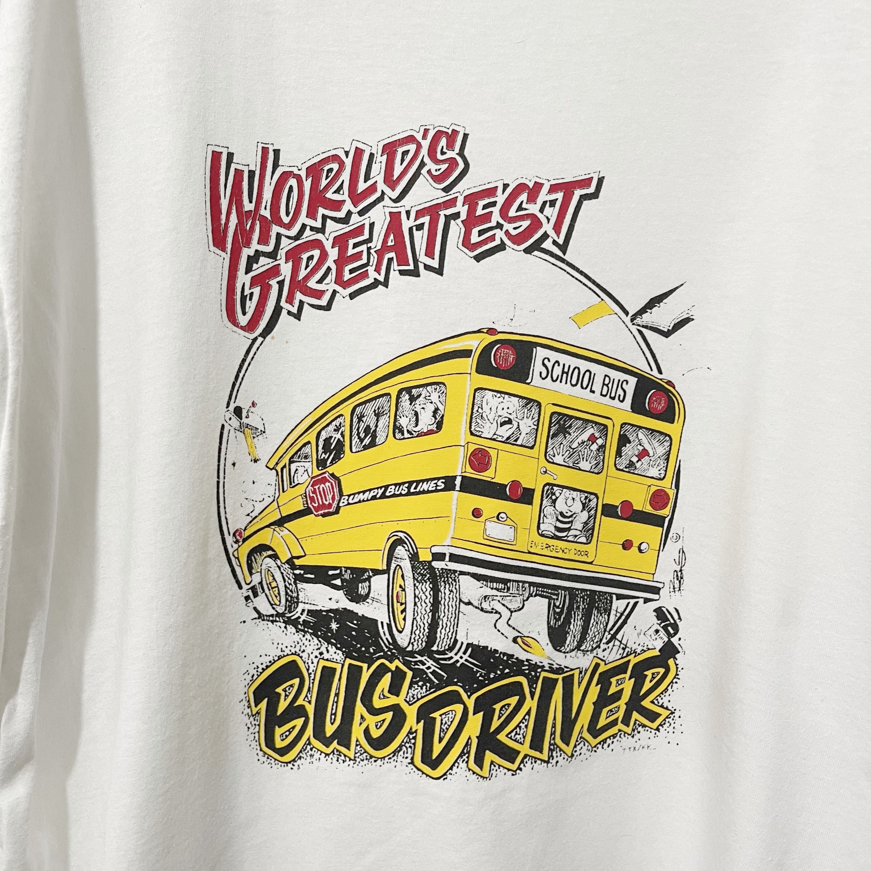 Vintage Vintage 90s World’s Greatest Bus Driver T-Shirt Size US XL / EU 56 / 4 - 2 Thumbnail