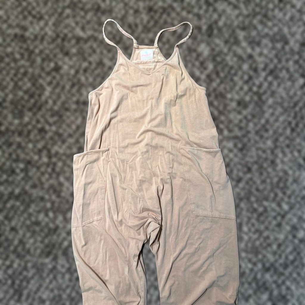 Free People Free People Movement Hot Shot Jumpsuit Cotton Pockets Stretch Orange Small L13 Size 28" / US 6 / IT 42 - 1 Thumbnail