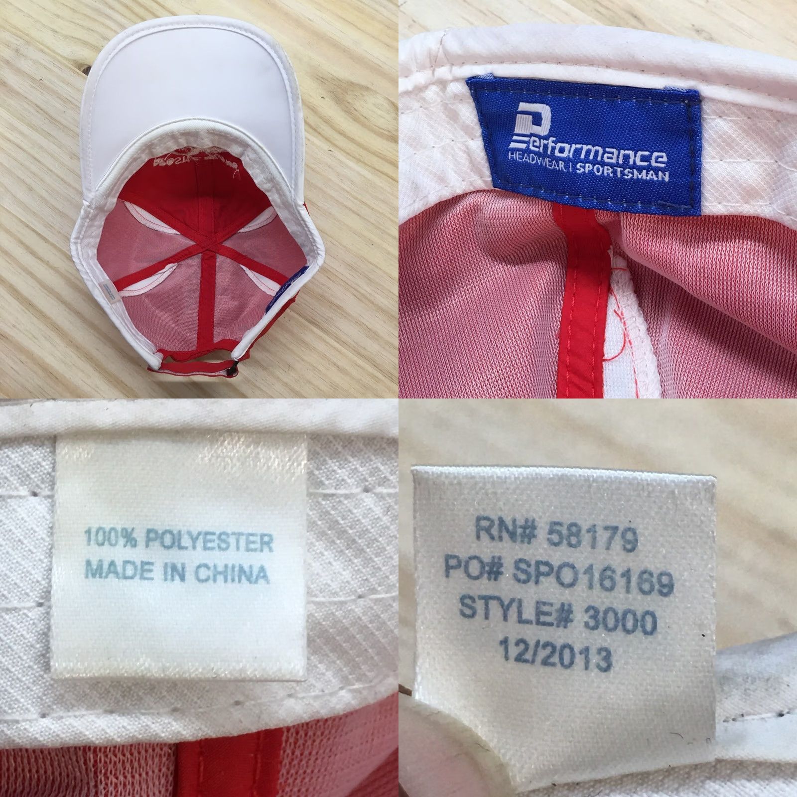 Vintage Apostle Island Baseball Cap Hat Mens Red White One Size Performance Headwear Size ONE SIZE - 8 Thumbnail
