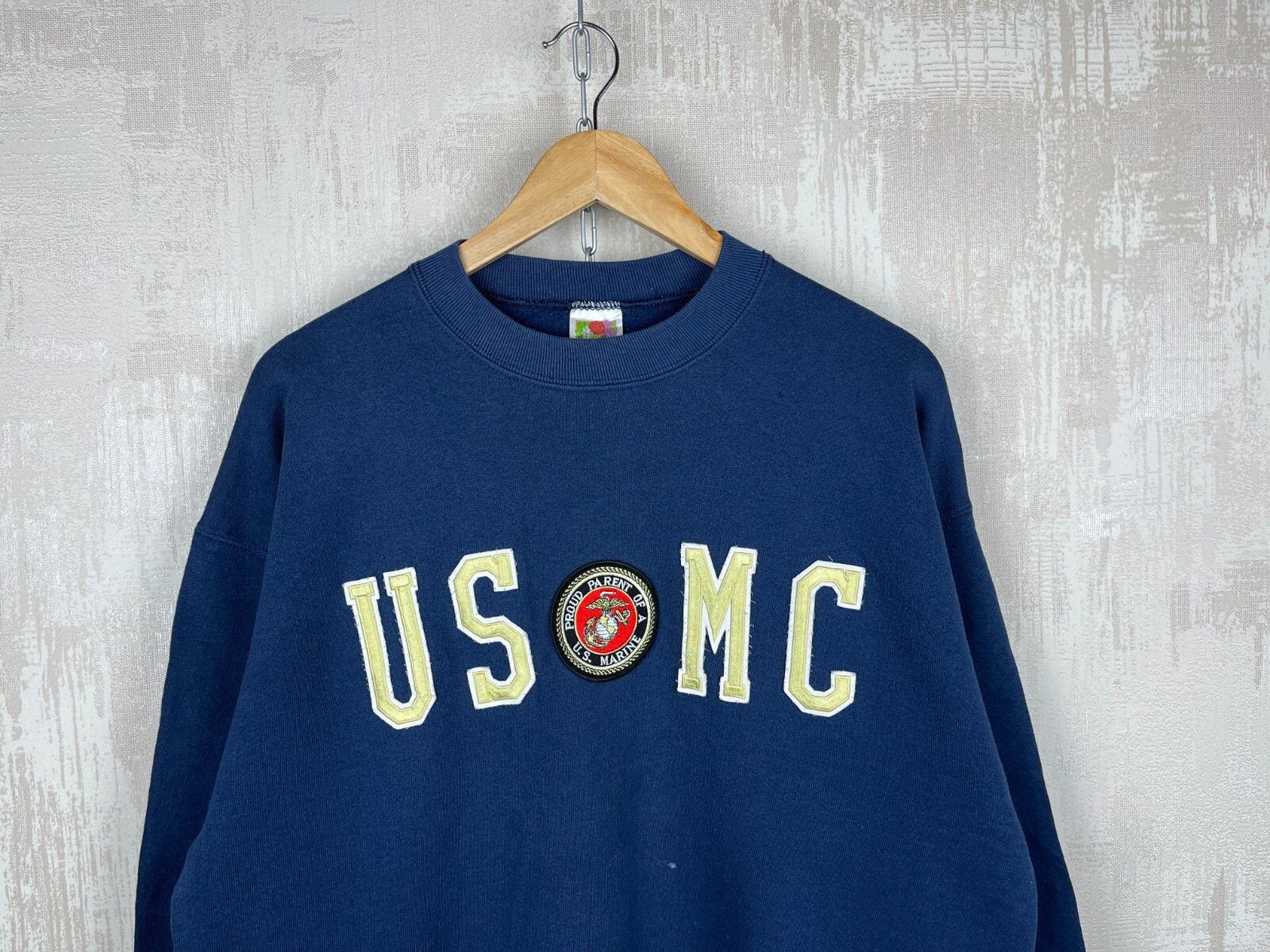 Other 90s USMC Proud Parent US Marine Corps Vintage Sweatshirt Size US L / EU 52-54 / 3 - 3 Thumbnail
