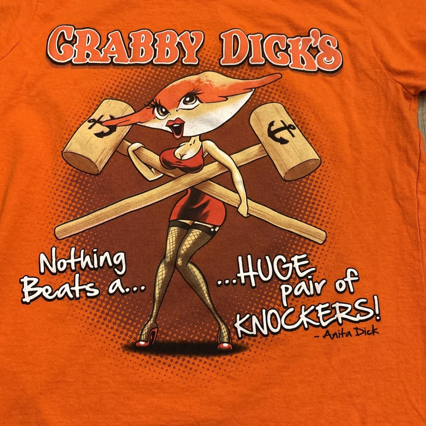 Gildan Anita Dick Crabby Dicks Rehoboth Beach Ladies T Shirt Size M Orange Summer Women Size M / US 6-8 / IT 42-44 - 2 Thumbnail