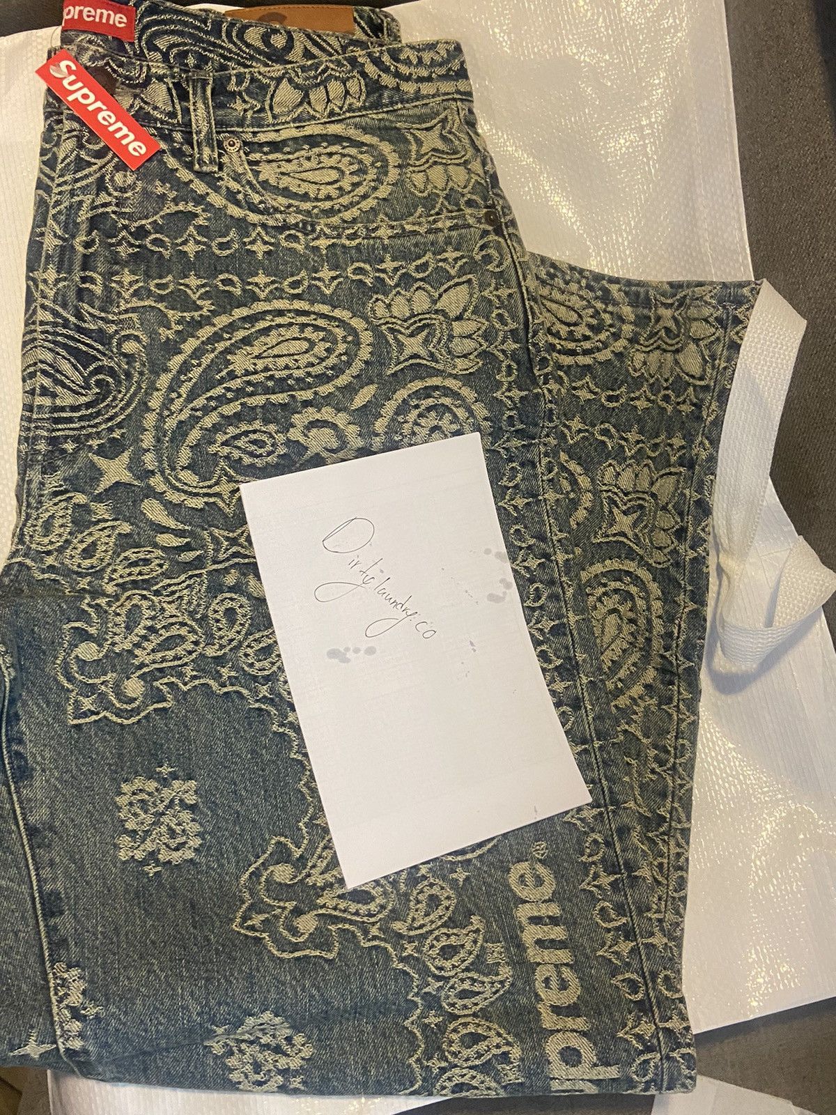 Supreme Supreme Bandana Jacquard Denim Pants Size US 32 / EU 48 - 9 Thumbnail