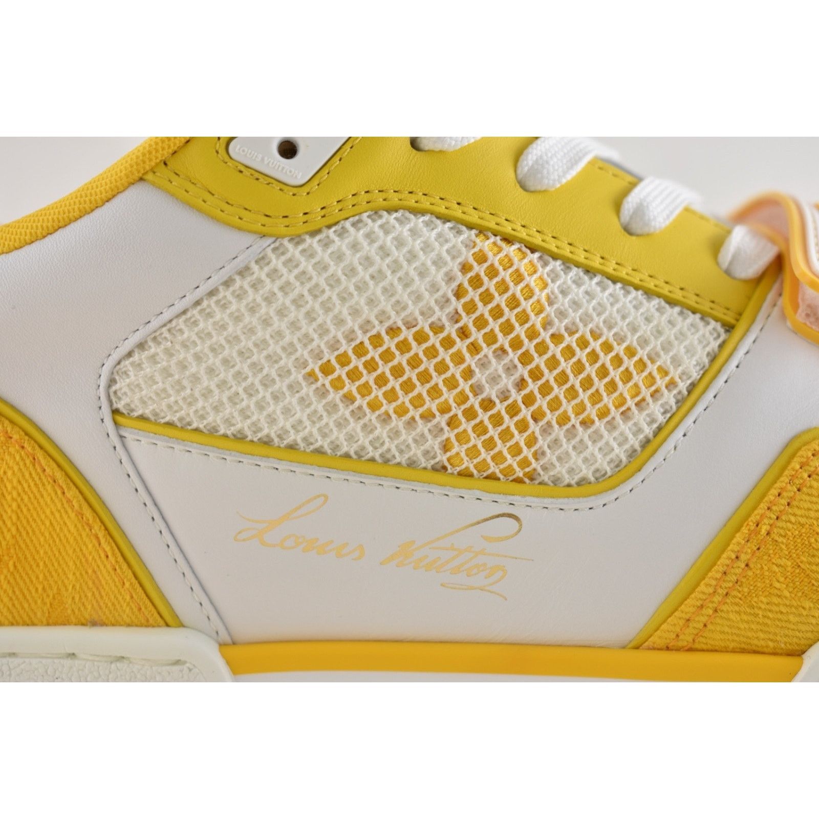 Louis Vuitton Louis Vuitton Denim Yellow Monogram White Low Top Size US 10 / EU 43 - 4 Thumbnail