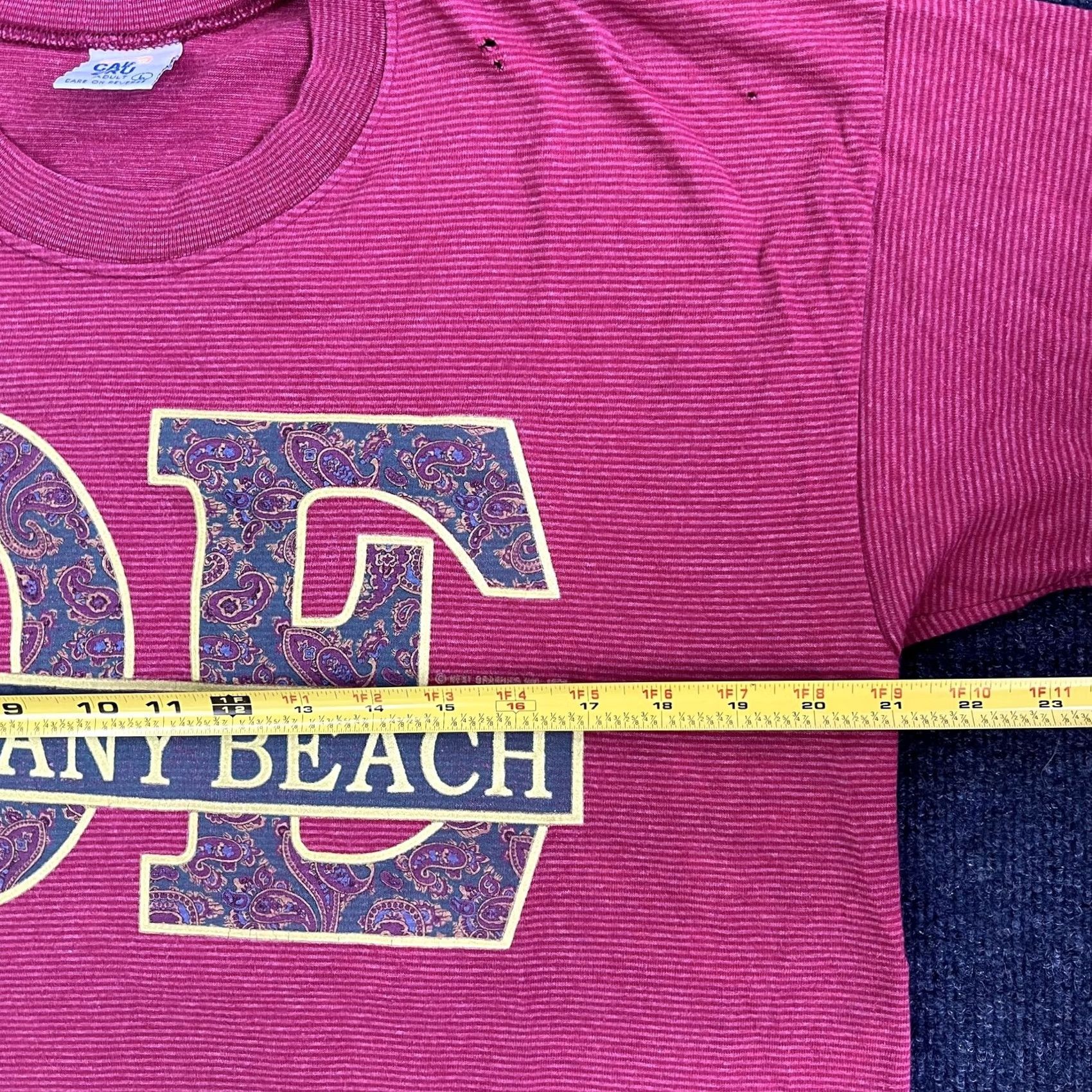 Pinko VINTAGE Cal Cru DE Bethany Beach Shirt Mens Large Pink Graphic T-Shirt Size US L / EU 52-54 / 3 - 7 Thumbnail