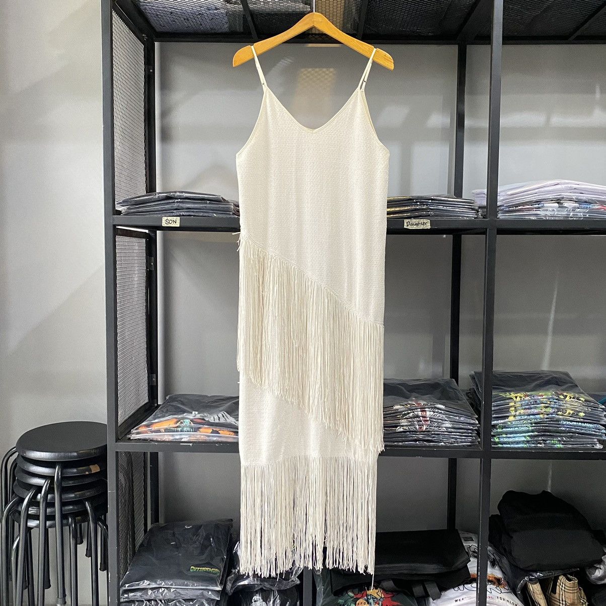 Other × Vintage Classic Boho Chic Sleeveless Fringe Midi Dress Size M / US 6-8 / IT 42-44 - 7 Thumbnail