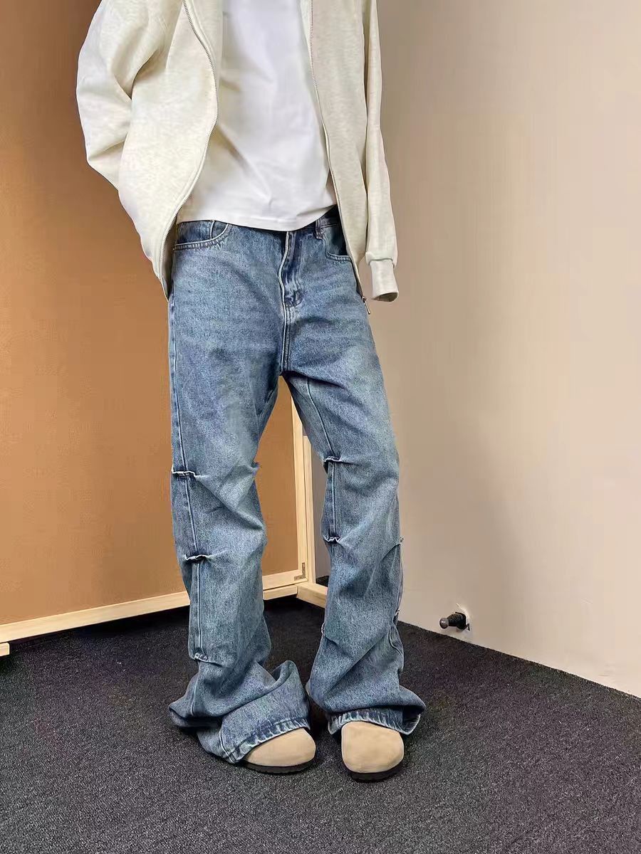 Designer × Jean × Vintage Vintage Y2K frayed baggy micro flare jeans Size US 34 / EU 50 - 5 Thumbnail