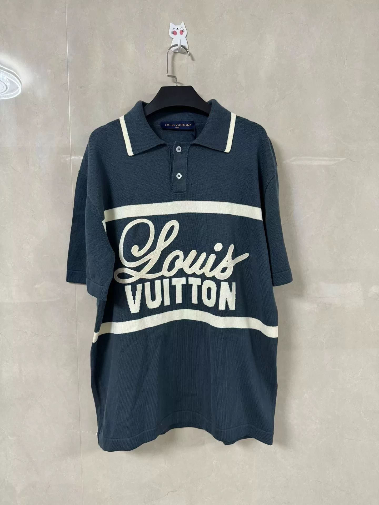Louis Vuitton Louis Vuitton Green Embroidered Knit Polo Size US L / EU 52-54 / 3 - 1 Thumbnail