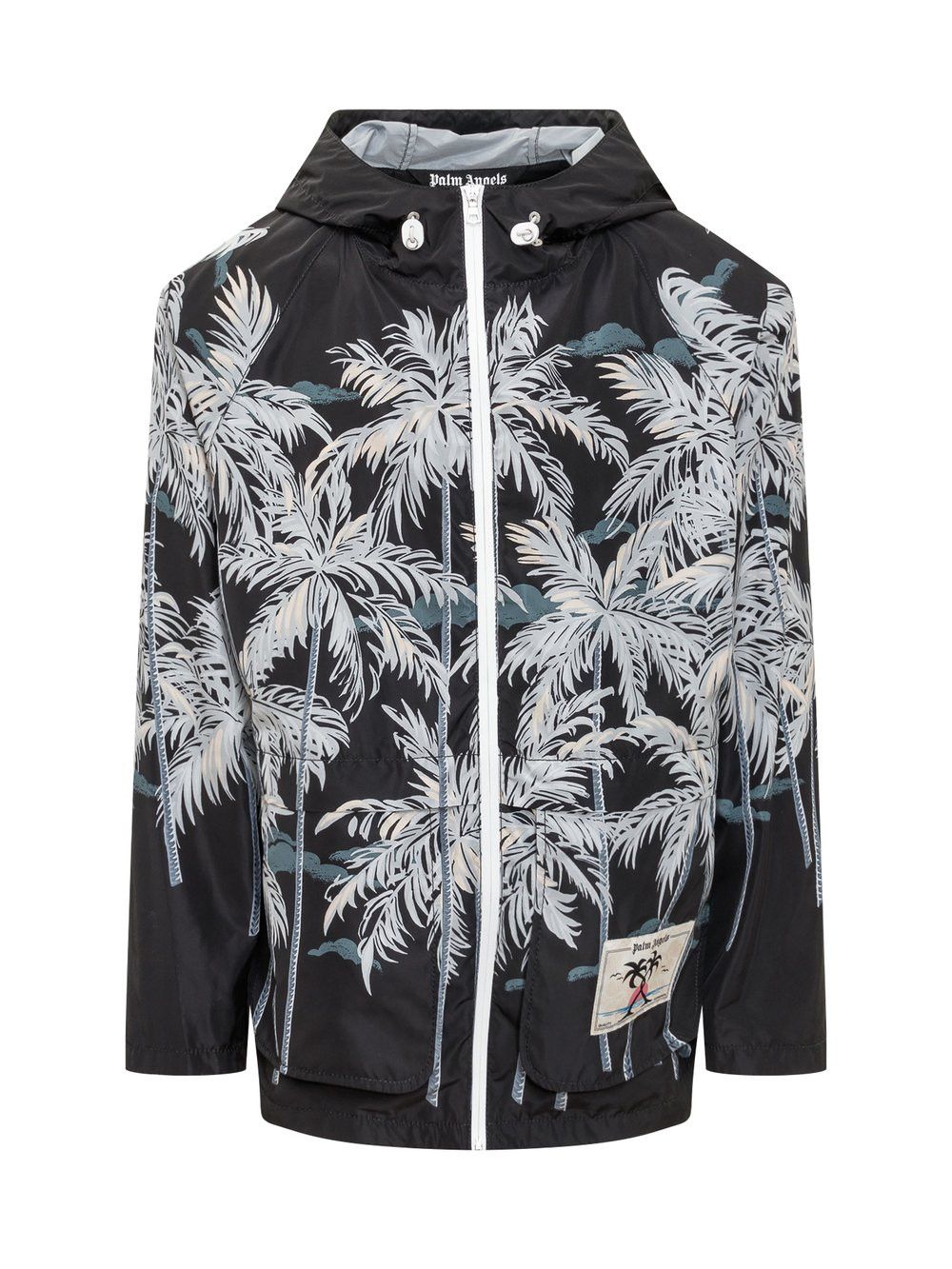 Palm Angels o1y0325 Logo Hooded Jacket in Black Size US S / EU 44-46 / 1 - 1 Thumbnail