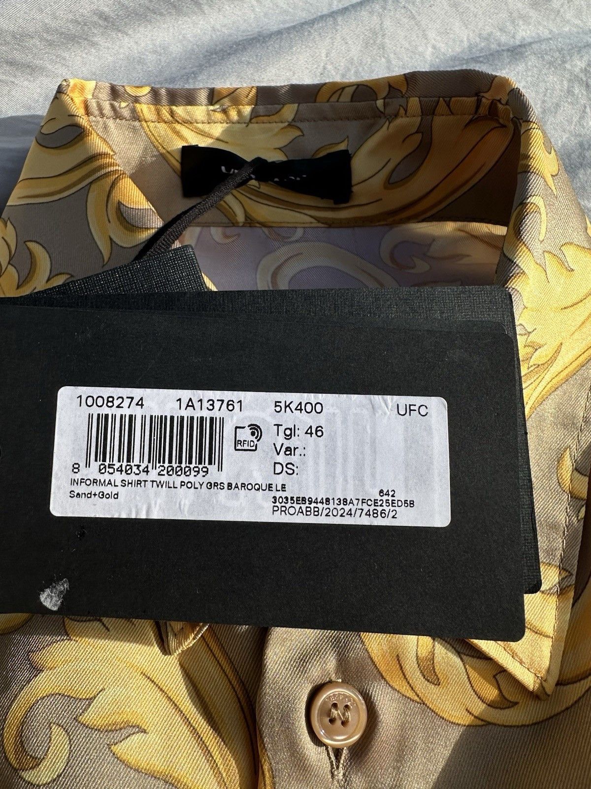 Versace Versace Button Up Shirt With Gold Vines Retail $990 Size US S / EU 44-46 / 1 - 2 Thumbnail