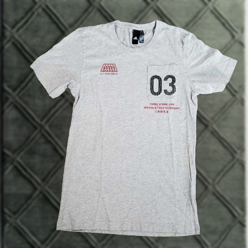 Adidas VINTAGE Adidas 3 Stripes Life T-Shirt Small Grey Adult Running Active Wear S Size US S / EU 44-46 / 1 - 1 Thumbnail