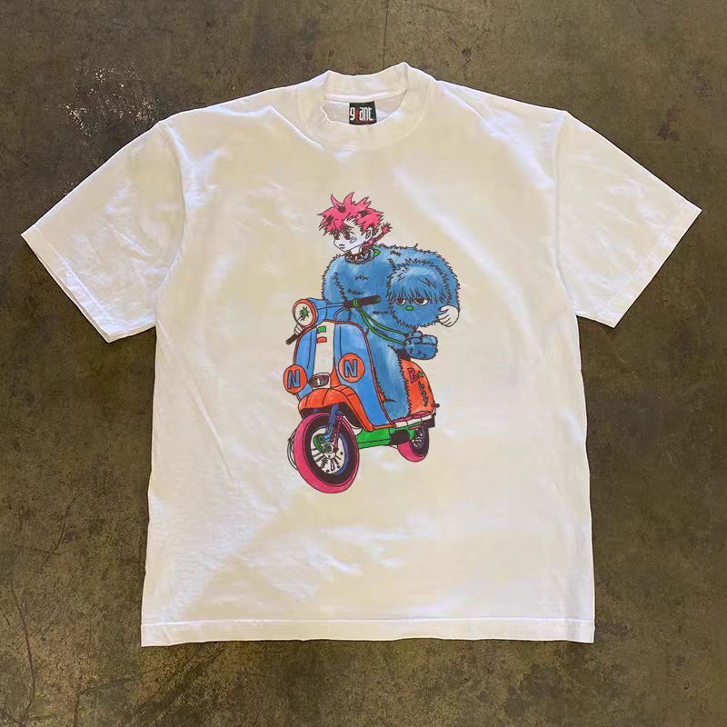 Vintage White washed retro hip-hop boy print t-shirt Size US M / EU 48-50 / 2 - 1 Thumbnail