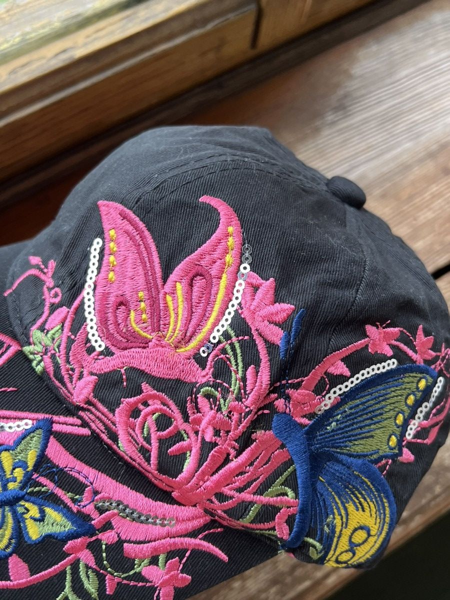 Other Y2k Butterfly Flowers Cap Vintage Hat Size ONE SIZE - 4 Thumbnail