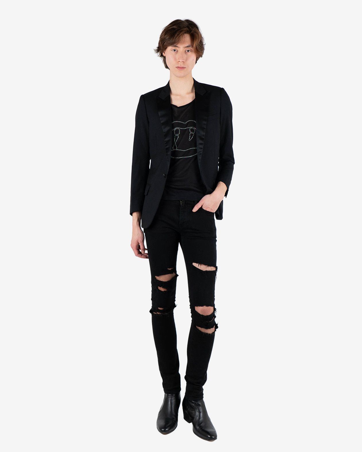Dior Black Classic Smoking Blazer (SS02) Size US S / EU 44-46 / 1 - 8 Thumbnail
