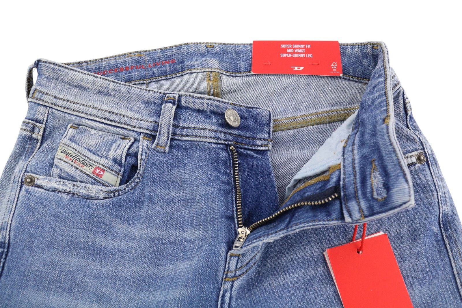 Diesel 2017 SLANDY 09B08 W26/L32 Super Skinny Mid Waist 40680 Size 26" / US 2 / IT 38 - 4 Thumbnail