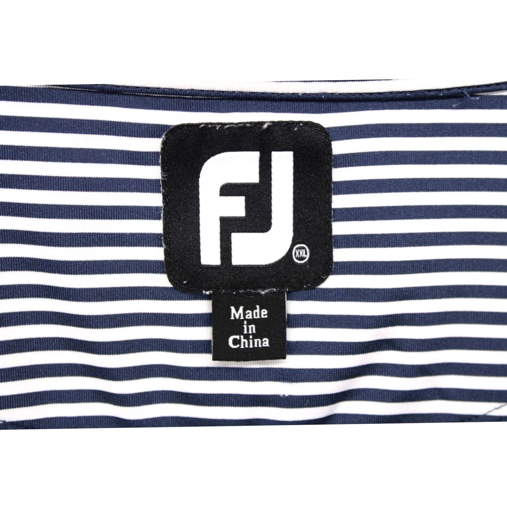 Footjoy FootJoy Polo Shirt Navy White Striped Short Sleeve XL Men Size US XL / EU 56 / 4 - 6 Thumbnail