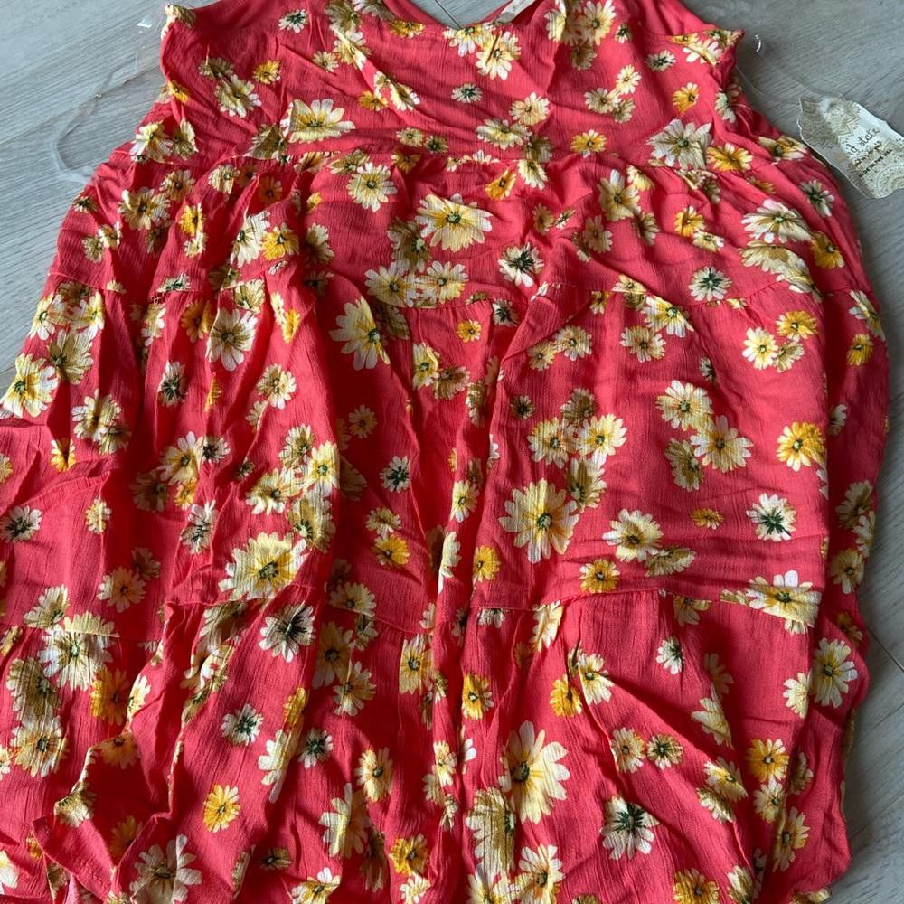 Designer Altard State Pink Floral Boho Spaghetti Mini Dress Size S / US 4 / IT 40 - 6 Thumbnail