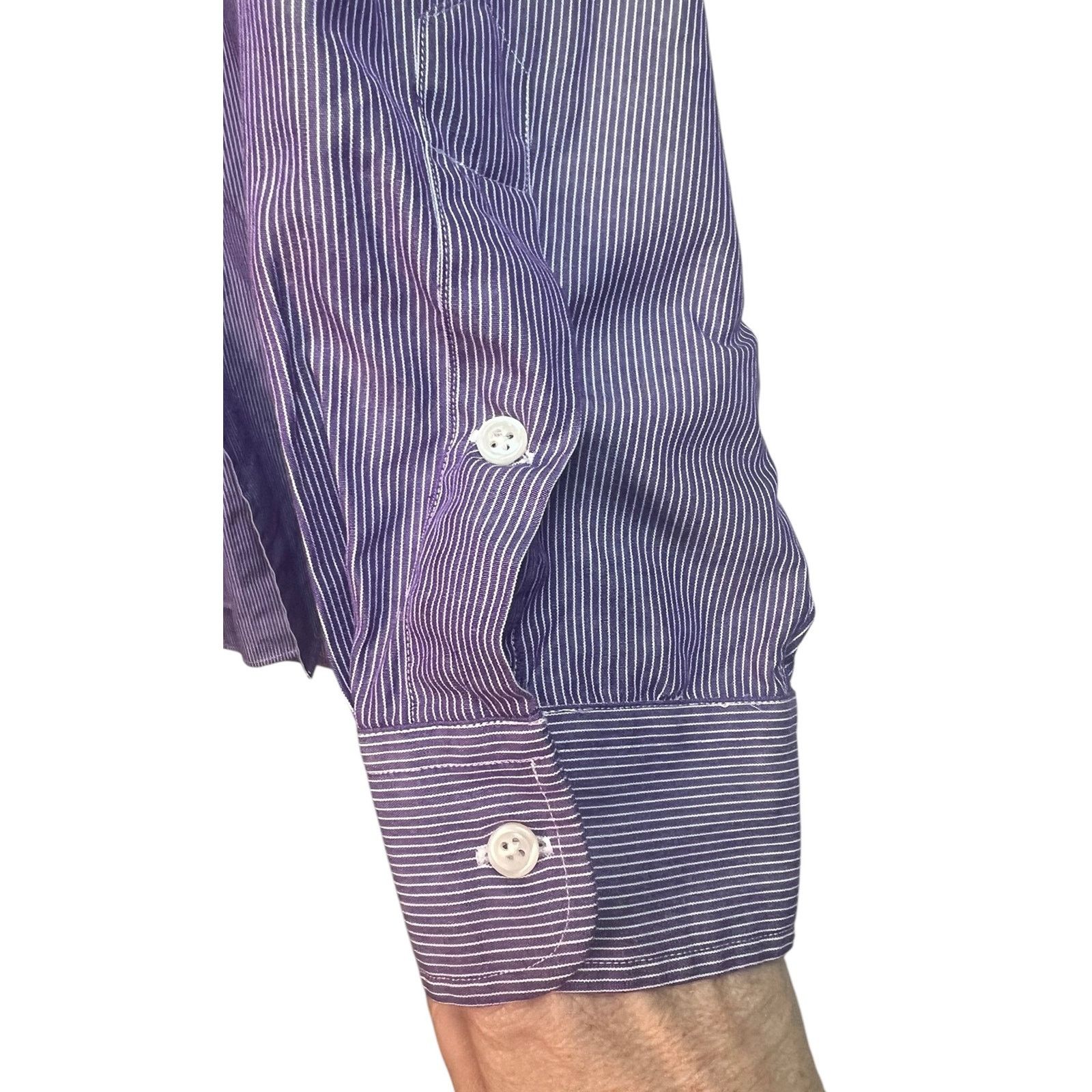 Ralph Lauren Ralph Lauren McMeel Cotton Purple Striped Button Front Men's Size US L / EU 52-54 / 3 - 7 Thumbnail