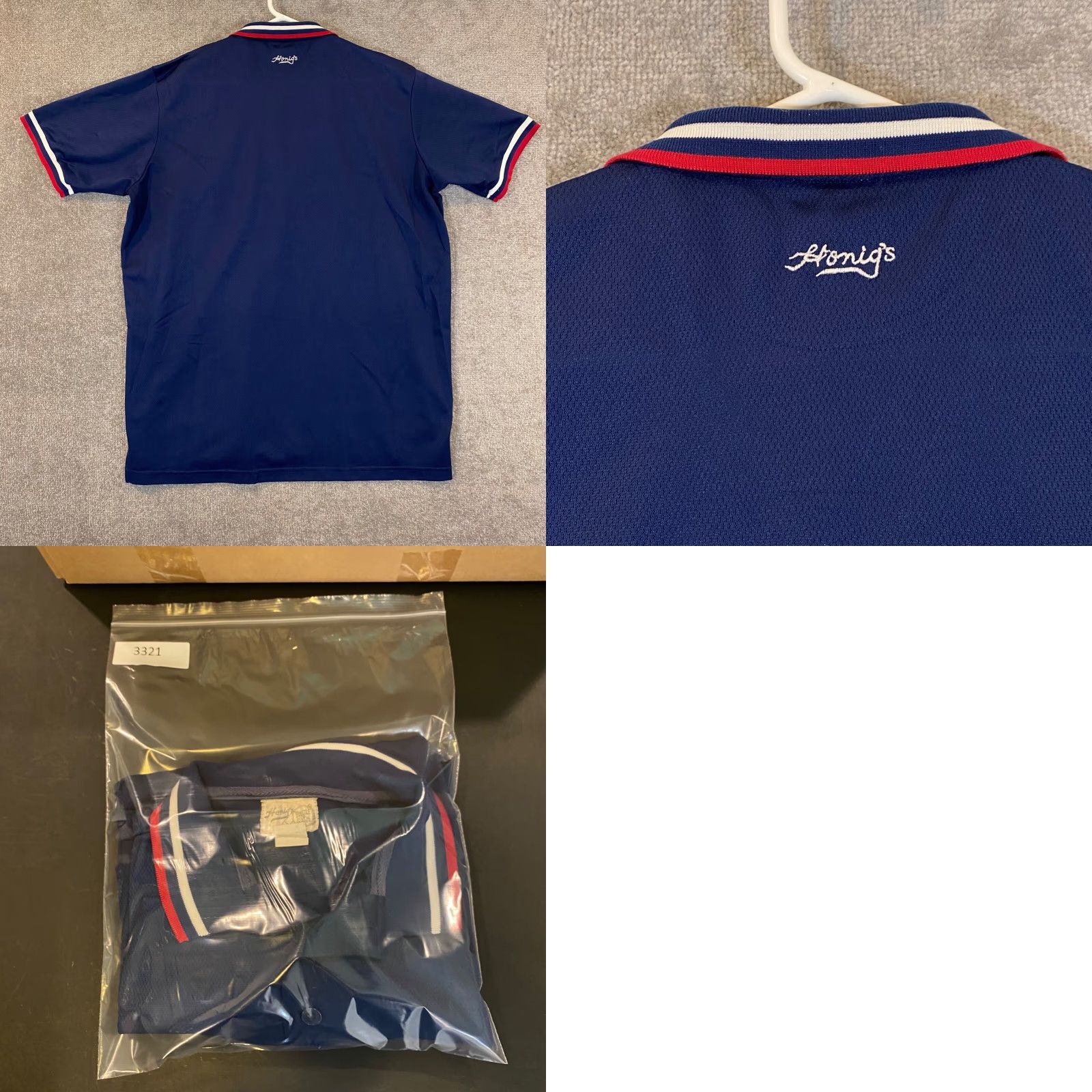 Vintage Little League Baseball Polo Mens 2XL Navy Blue Made In USA Polo Honigs Uniform Polo Shirt Sports USA 2XL Mens Size US XXL / EU 58 / 5 - 8 Thumbnail