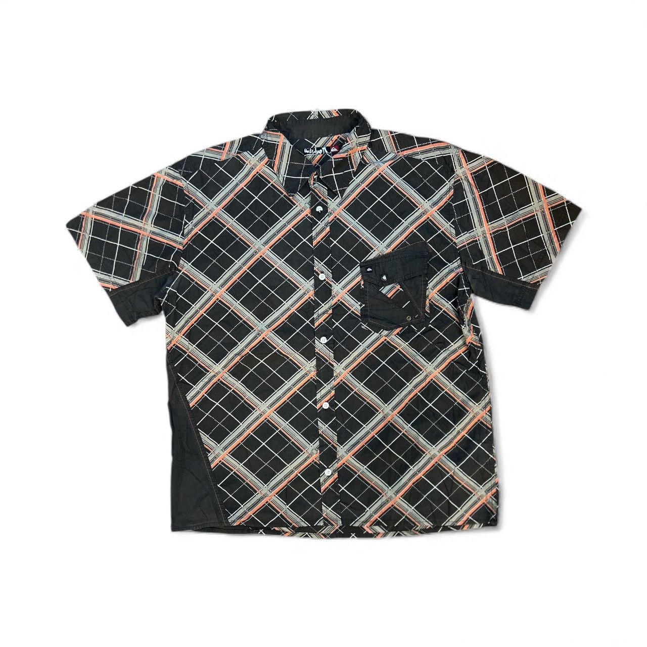 Quiksilver 🏄 Quiksilver Diagonal Plaid Short Sleeve Button-Up Shirt Size US L / EU 52-54 / 3 - 1 Thumbnail