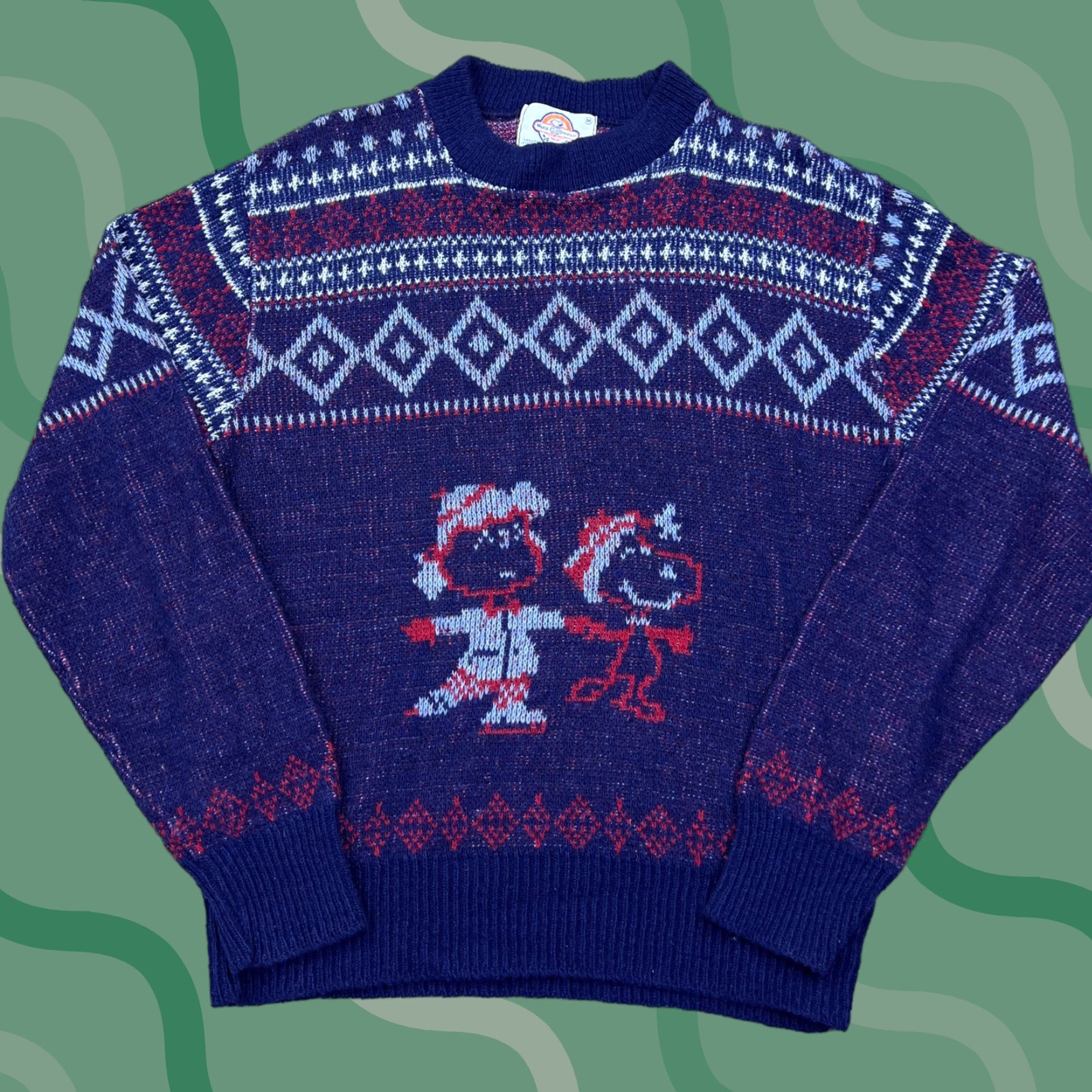 Arrow VTG 70s Arrow Worlds Greatest Snoopy & Lucy Sweater Peanuts M Blue Winter Knit Shirt Mens Size US M / EU 48-50 / 2 - 1 Thumbnail