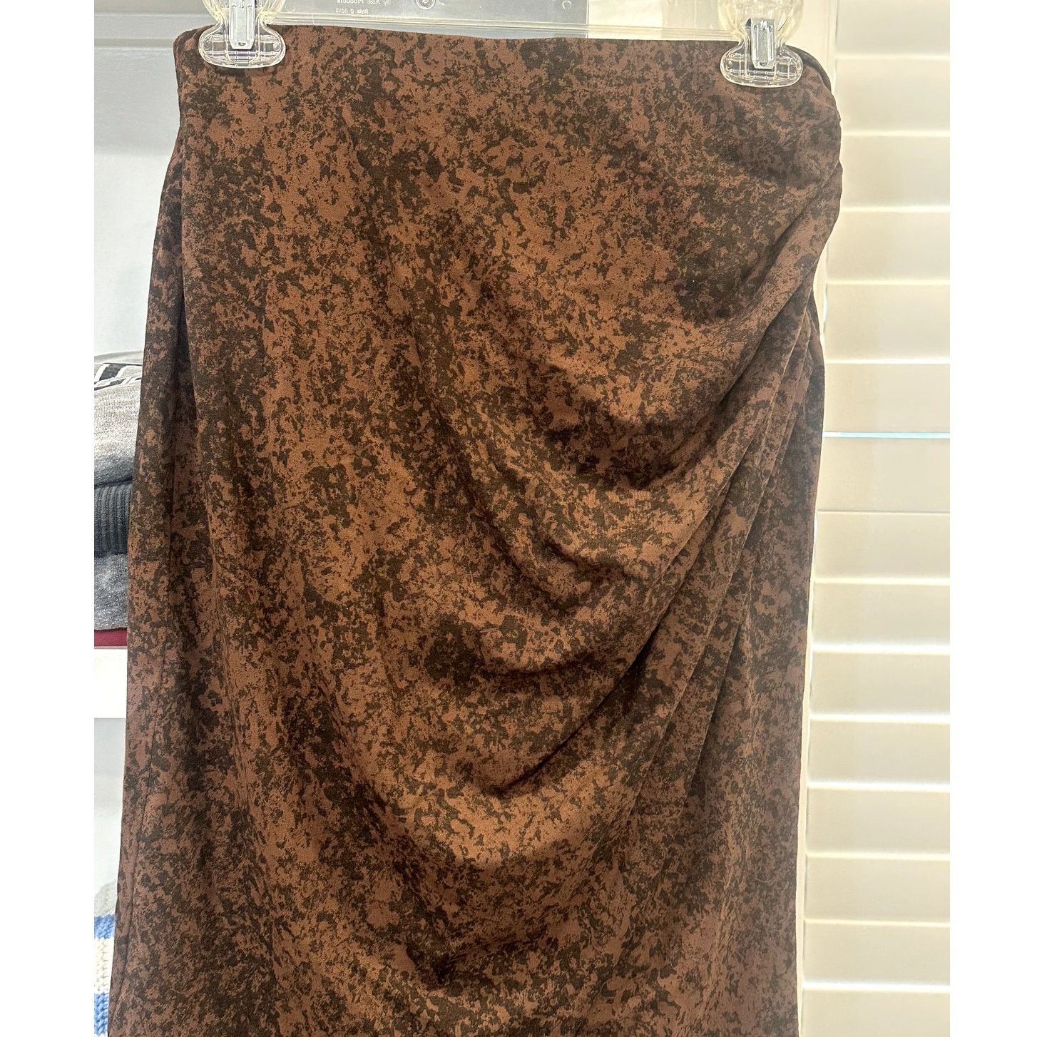 Other Open Edit Boho Brown Tulip Hem Flowy Knee Length Skirt S NWT Size 30" / US 8 / IT 44 - 3 Thumbnail