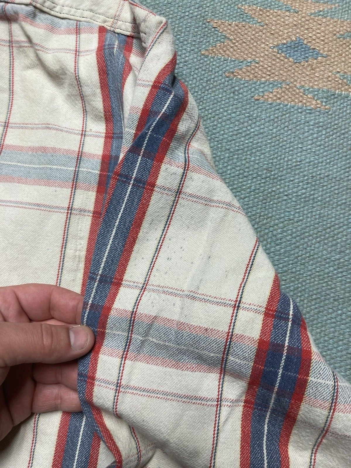Vintage 70s Mr Leggs flannel shirt cotton plaid farm repaired XL Size US XL / EU 56 / 4 - 10 Thumbnail