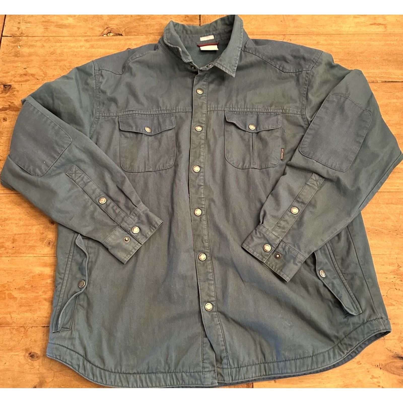 Vintage VINTAGE Columbia Button Down Jacket Men XL Blue Fleece Lined Cotton Sweater style Size US XL / EU 56 / 4 - 2 Thumbnail