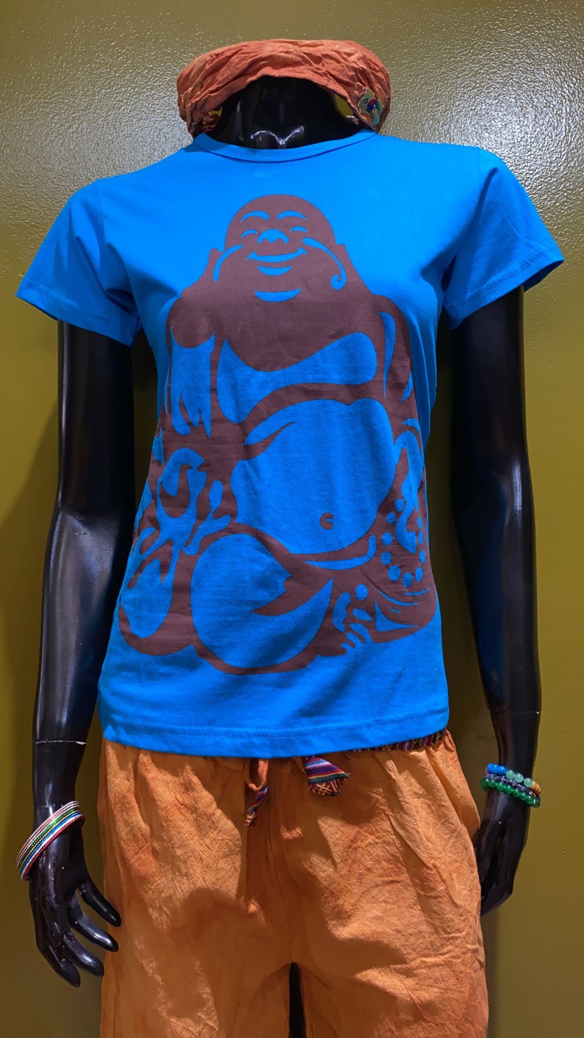 Other Laughing Buddha Painted Cotton Babydoll Tee Shirt Size XS / US 0-2 / IT 36-38 - 1 Preview