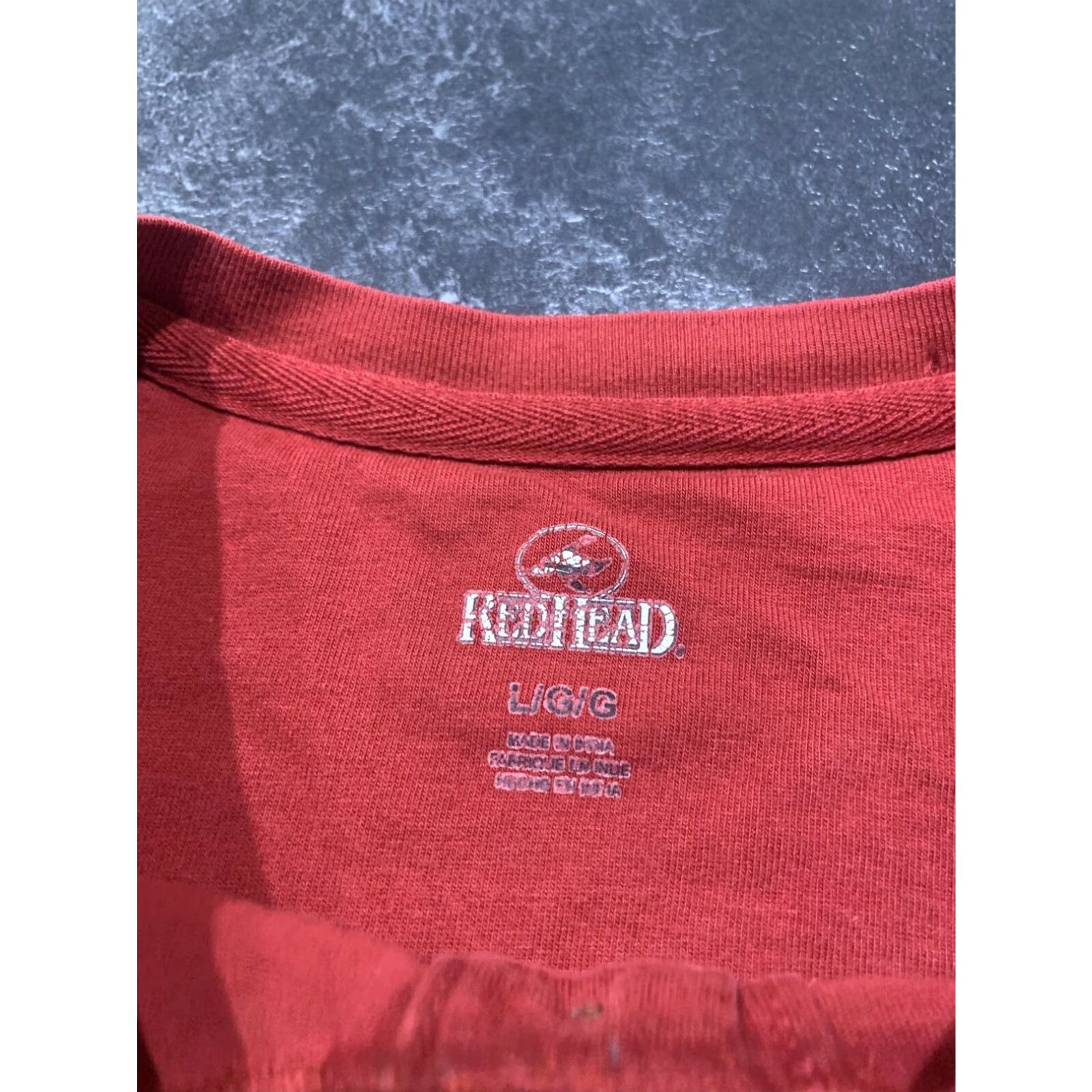 Vintage RedHead Henley T Shirt Mens Large Red Short Sleeve Size US L / EU 52-54 / 3 - 3 Thumbnail