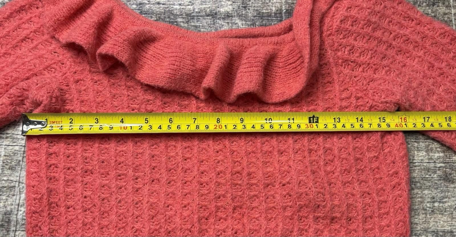Other Anthropologie Sweater Womens XS Wool Blend Ruffle Boat Neck Size XS / US 0-2 / IT 36-38 - 10 Thumbnail