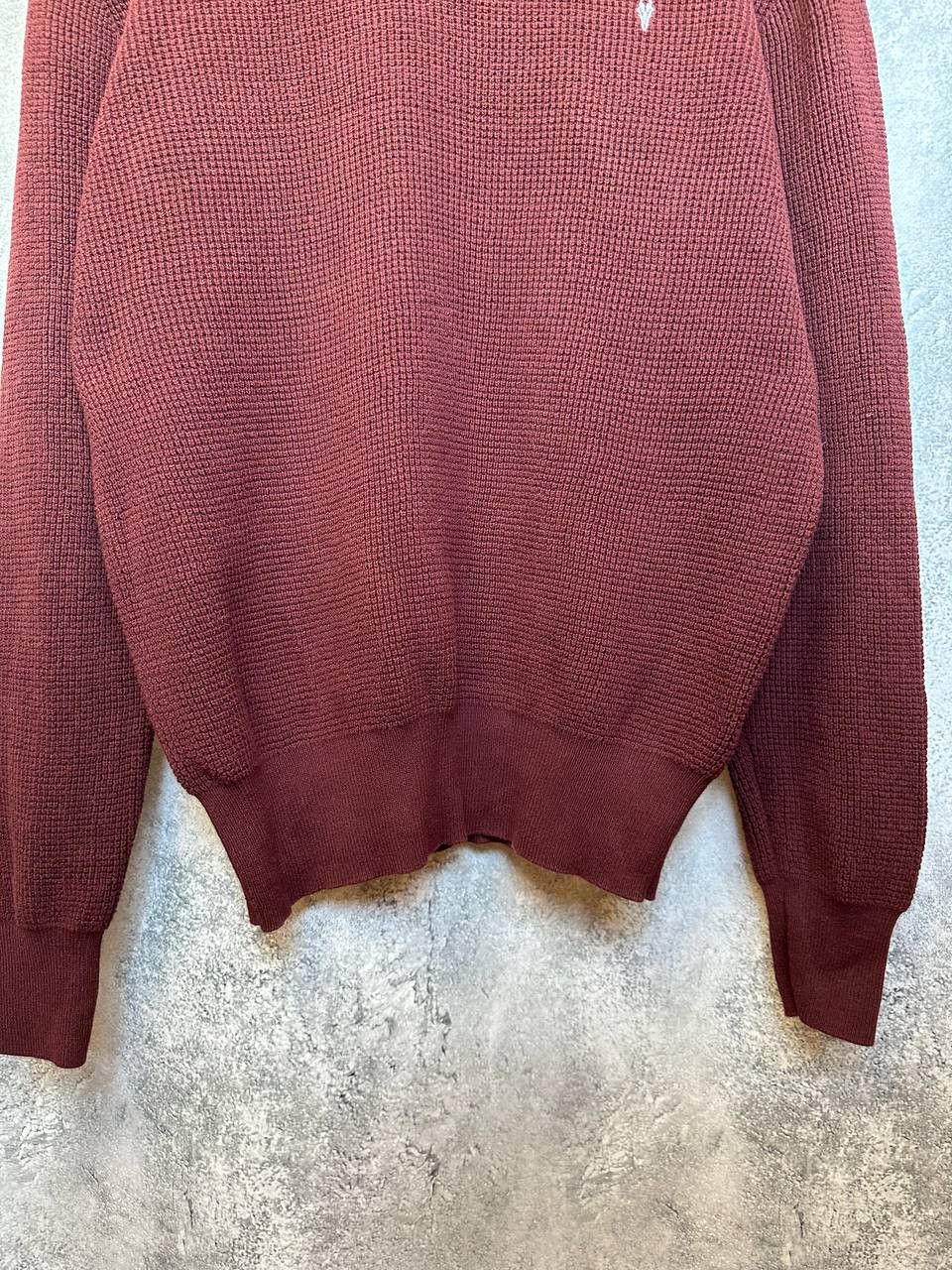 Allsaints ALLSAINTS Rias Crew Waffle Knit Sweater Burgundy Pullover Size US L / EU 52-54 / 3 - 8 Thumbnail