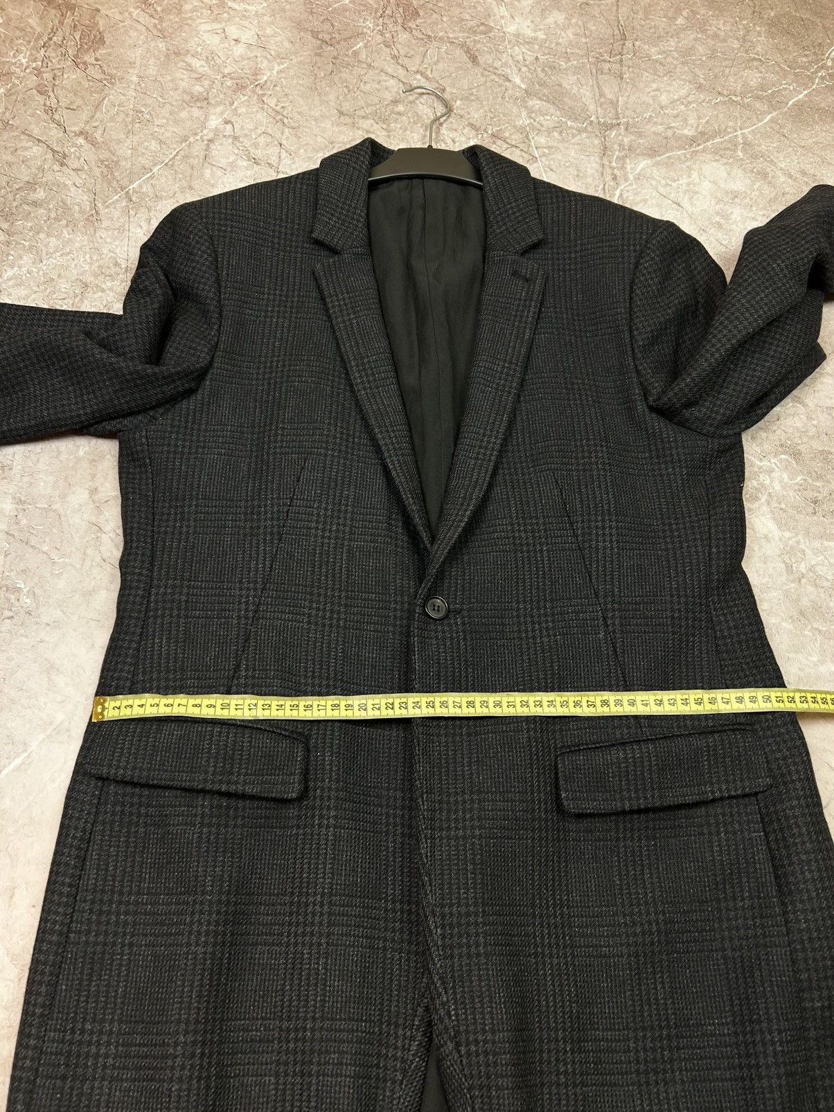 Allsaints All Saints Forty Two Wool Blazer Mens L Coat Leather Trim Size US L / EU 52-54 / 3 - 14 Thumbnail