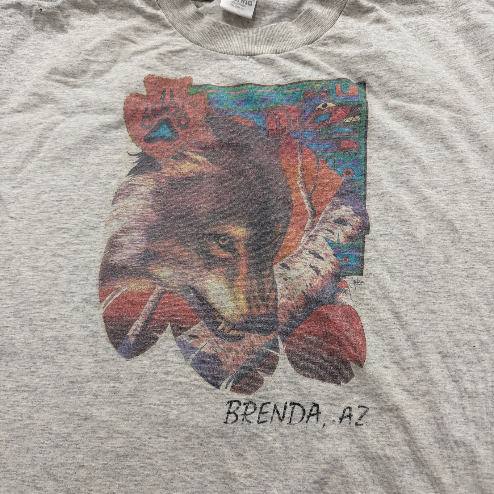 Vintage Vintage Brenda Arizona Wolf Shirt Size Extra Large Gray 90s Size US XL / EU 56 / 4 - 3 Thumbnail