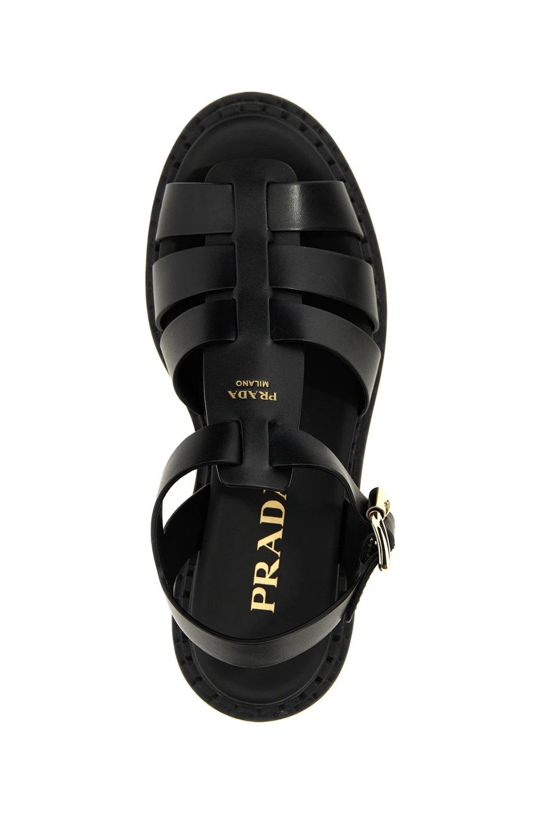 Prada PRADA Monolith Black Leather Sandals New & Authentic Size US 11 / IT 41 - 4 Thumbnail