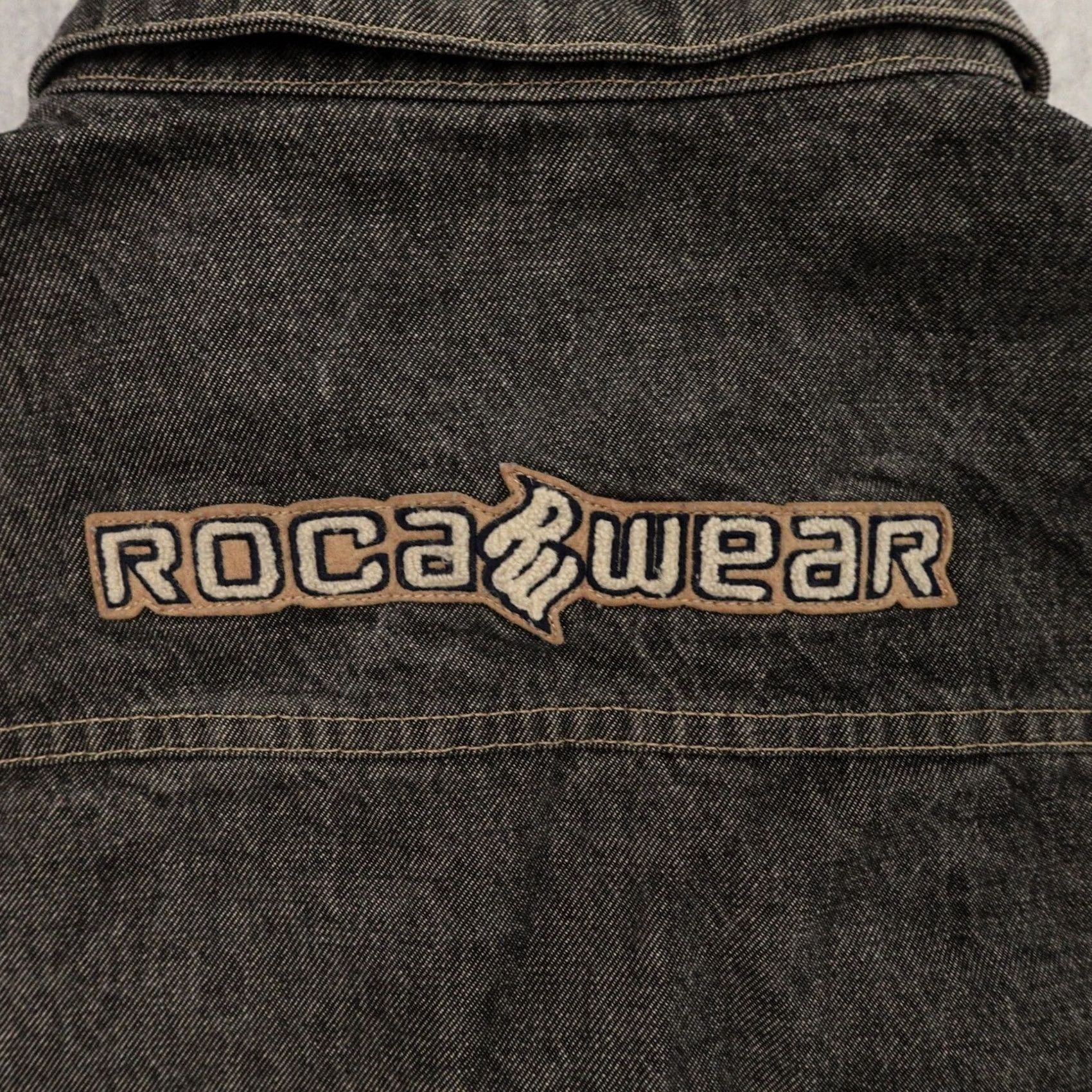 Rocawear VINTAGE Rocawear Denim Jacket Hip Hop 90s Y2K Full Zip Mens 2XL Gray Size US XXL / EU 58 / 5 - 6 Thumbnail