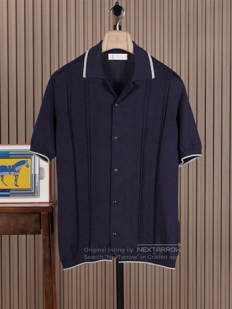 Brunello Cucinelli Brunello Cucinelli Sea Island Cotton Knit Short Sleeve Size US M / EU 48-50 / 2 - 1 Thumbnail
