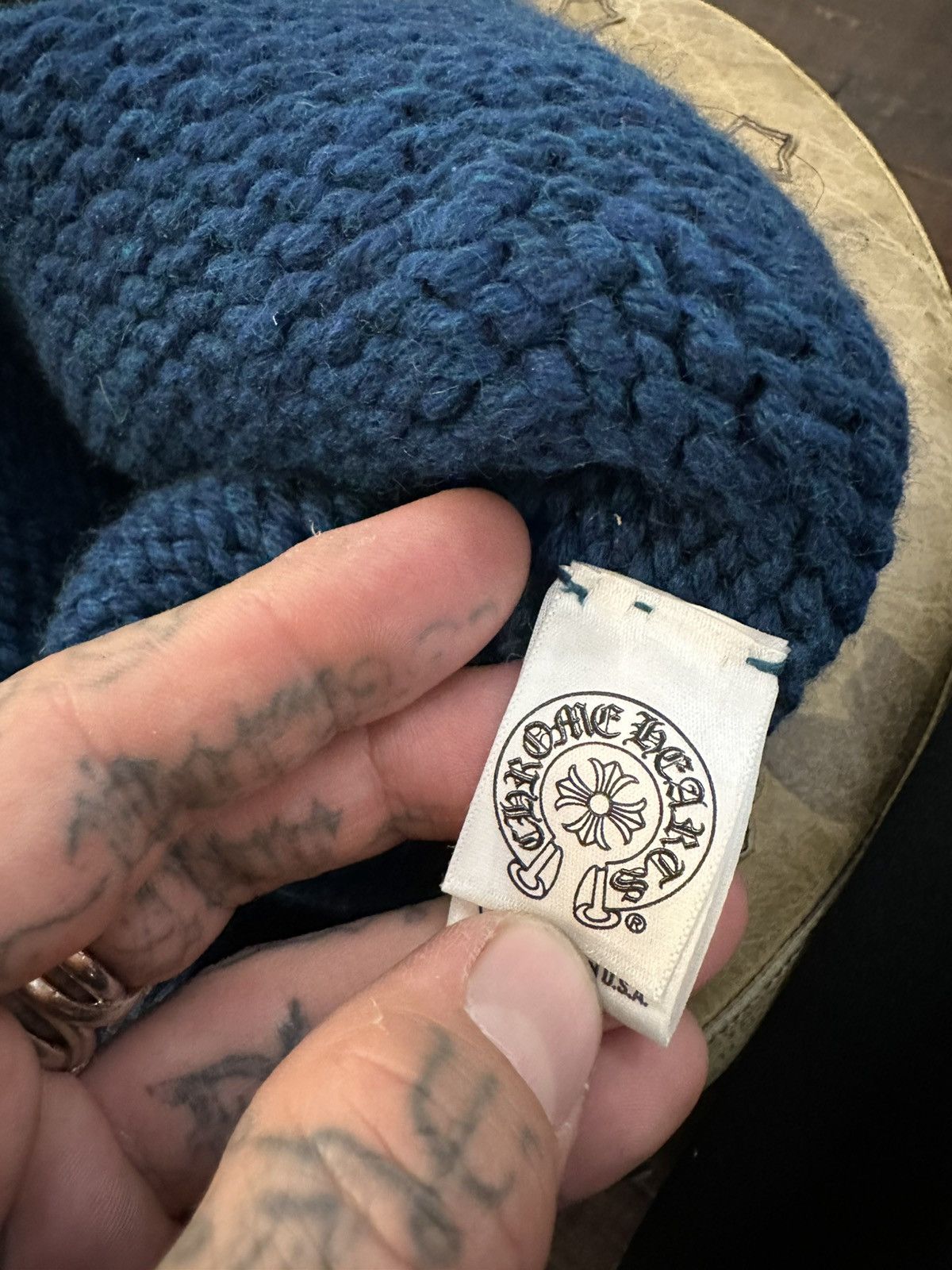 Chrome Hearts Chrome hearts vintage cashmere cross patch beanie hat Size ONE SIZE - 7 Thumbnail
