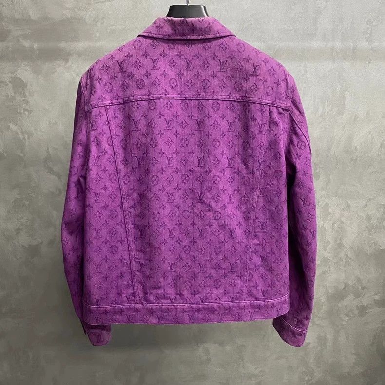 Louis Vuitton Louis Vuitton Purple full-print logo denim jacket 2502-Nex Size US M / EU 48-50 / 2 - 2 Thumbnail