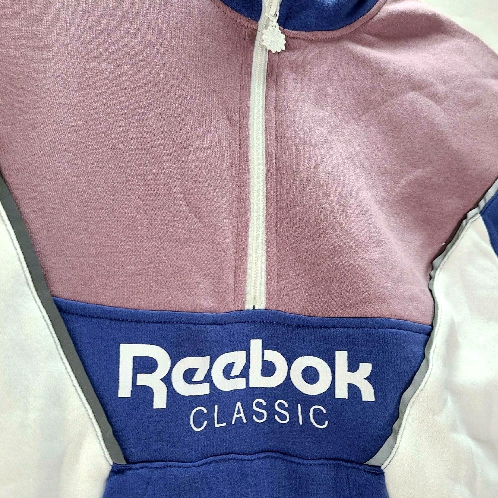 Reebok Reebok Pullover Sweatshirt Unisex Adults Size L 1/4 Zip Purple Blue Retro 80s Vintage Style Shirt Size US L / EU 52-54 / 3 - 2 Thumbnail