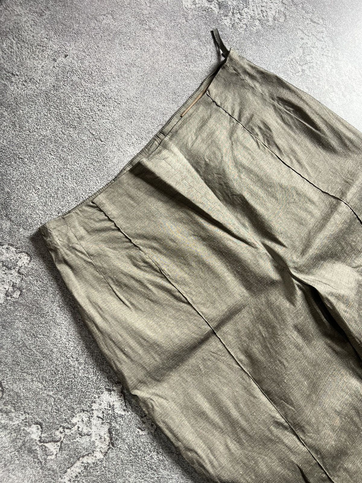 Annette Gortz Vintage Annette Gortz Linen Pants Sz 38 Khaki Green Tapered Size 26" / US 2 / IT 38 - 2 Thumbnail