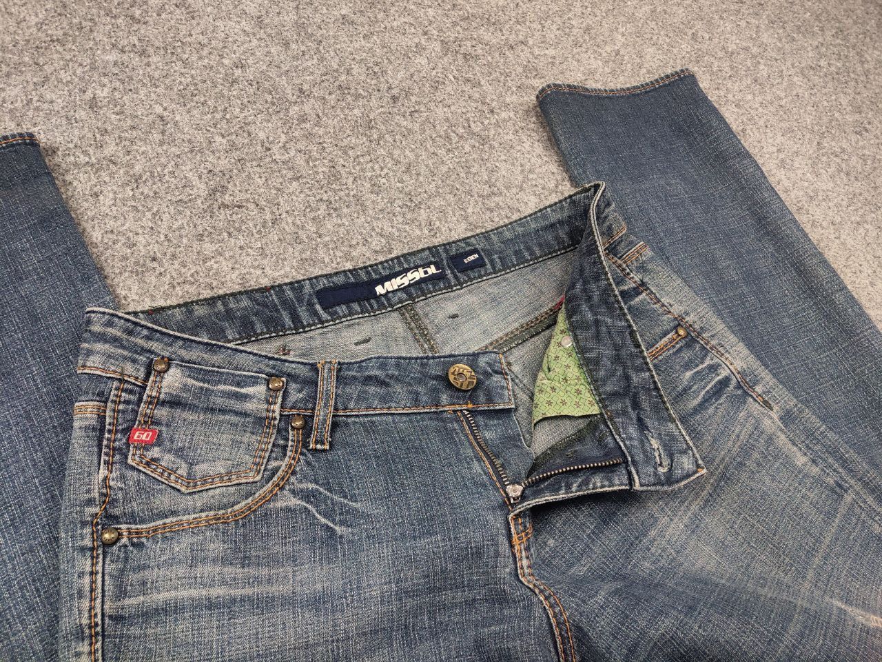 Miss Sixty Vintage Miss Sixty Y2K Style Eden Faded Denim Straight Jeans Size 31" - 13 Thumbnail