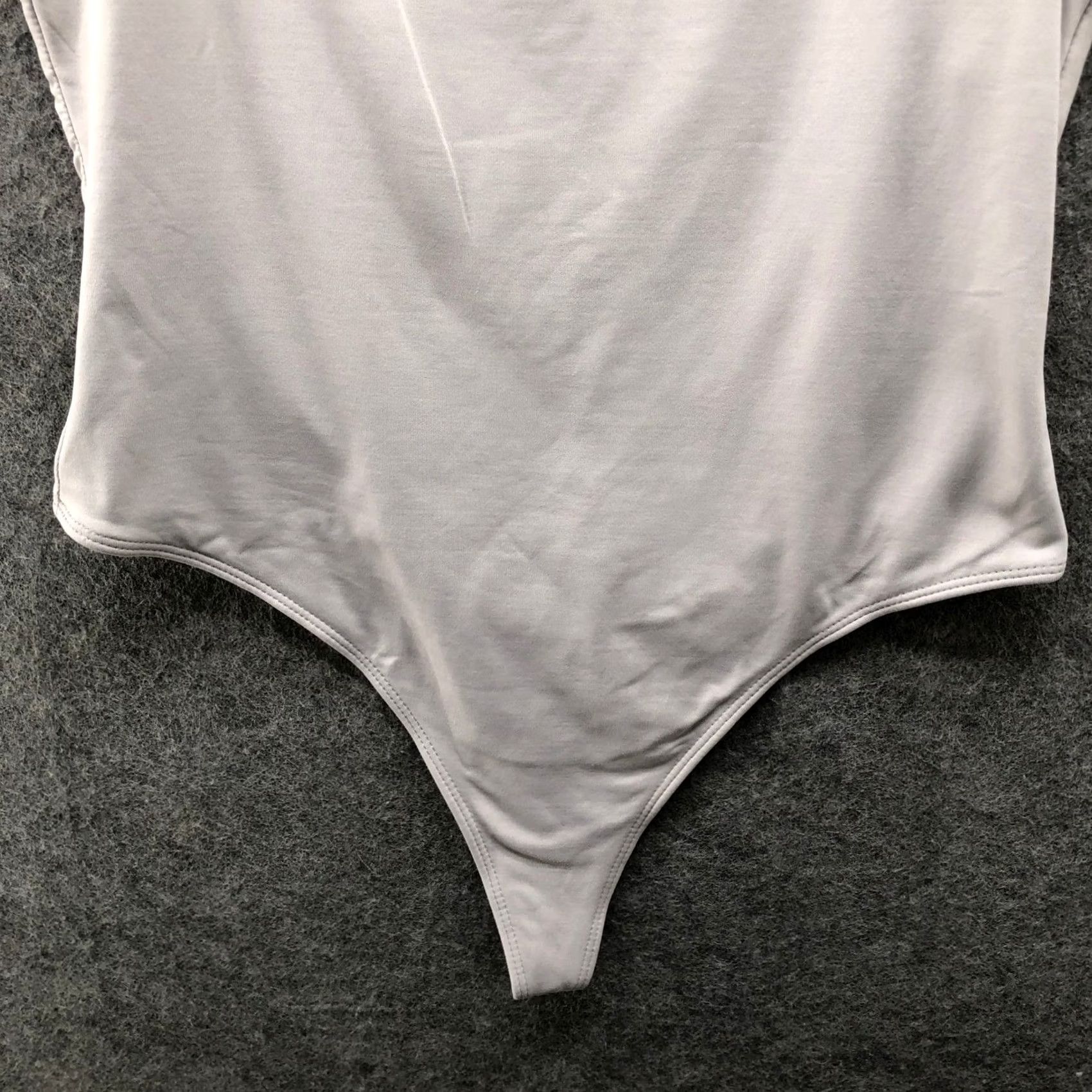 Vintage Babaton Bodysuit Womens L Gray Sleeveless Square Neck Shaping One Piece Contour Cotton? Nylon Spandex Size XL / US 12-14 / IT 48-50 - 4 Thumbnail