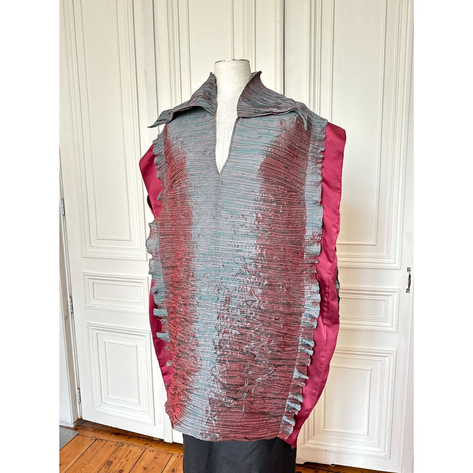 Issey Miyake Spring 1999 Grey Textured Tunic Dress Size M / US 6-8 / IT 42-44 - 2 Thumbnail