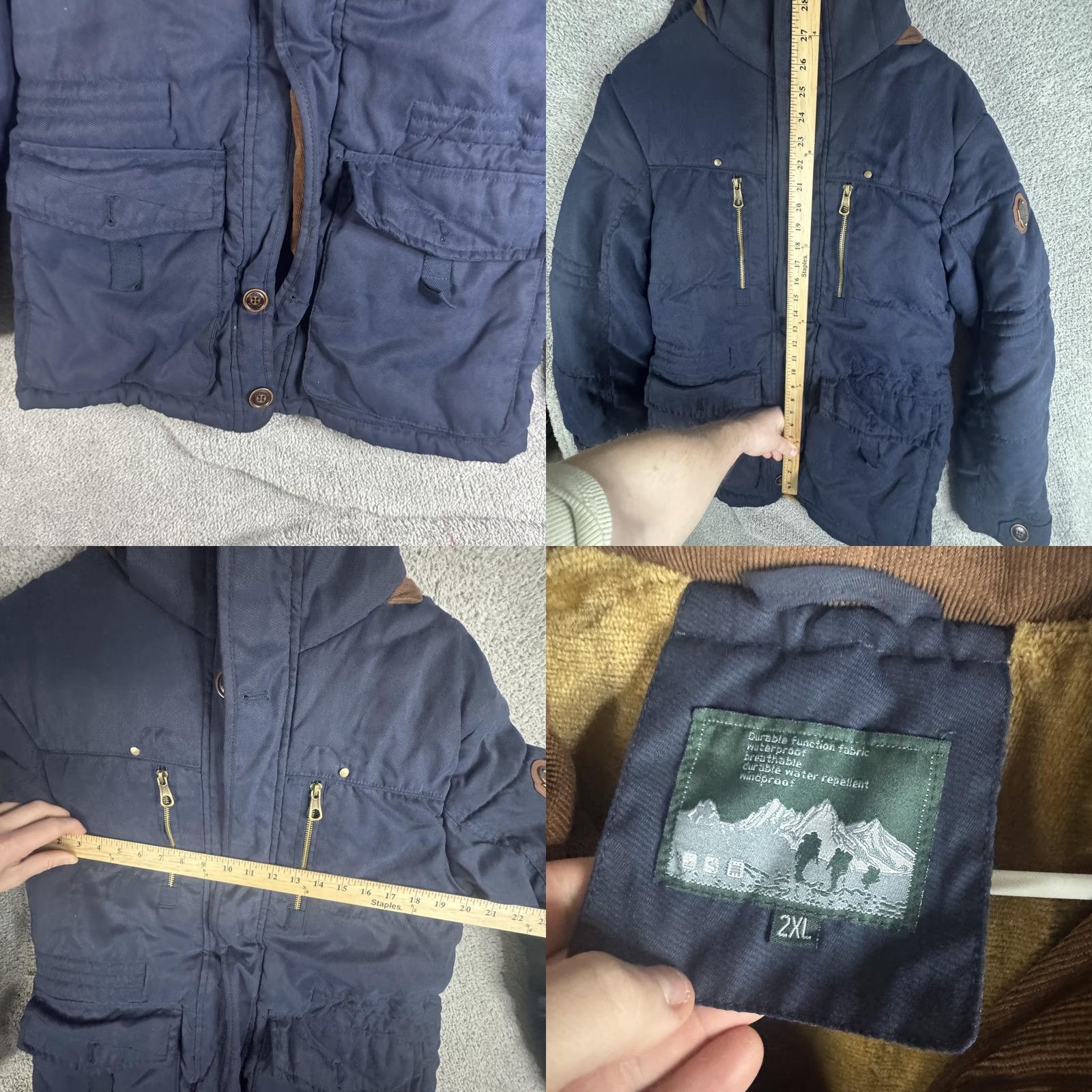 Vintage Jacket 2XL Blue Hooded Insulated Waterproof Parka Full Zip Outdoor Winter Mens Size US XXL / EU 58 / 5 - 8 Thumbnail