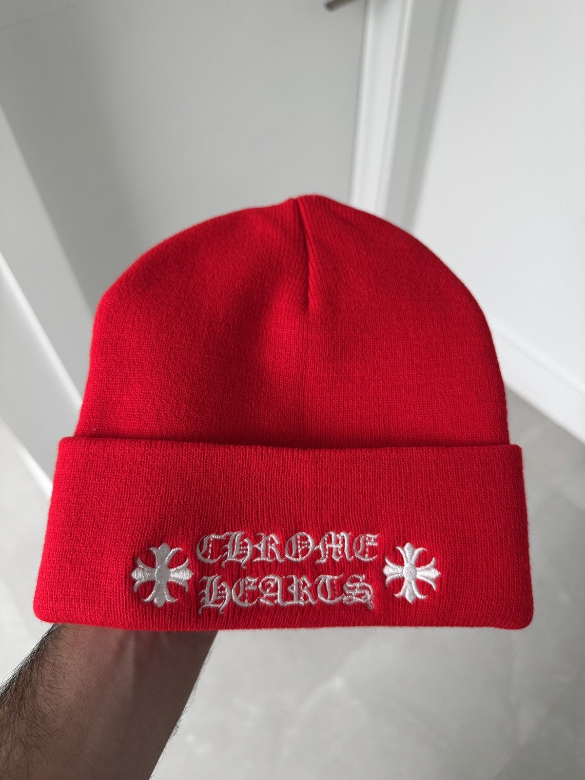 Chrome Hearts Chrome Hearts Red Beanie Brand New Size ONE SIZE - 1 Thumbnail