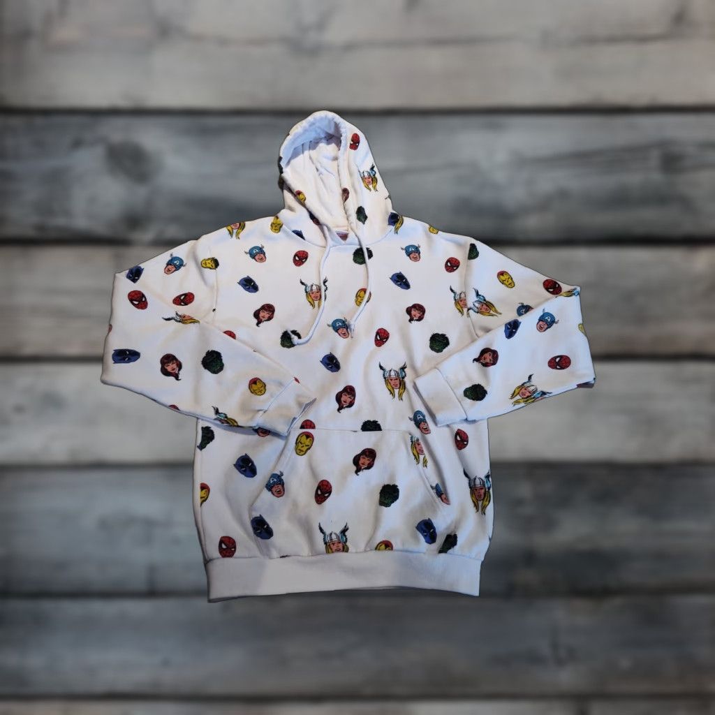 Vintage VINTAGE Marvel Comics Hoodie Mens All Over Print Sweatshirt Hooded Pullover Size Small White Graphics Size US S / EU 44-46 / 1 - 1 Thumbnail